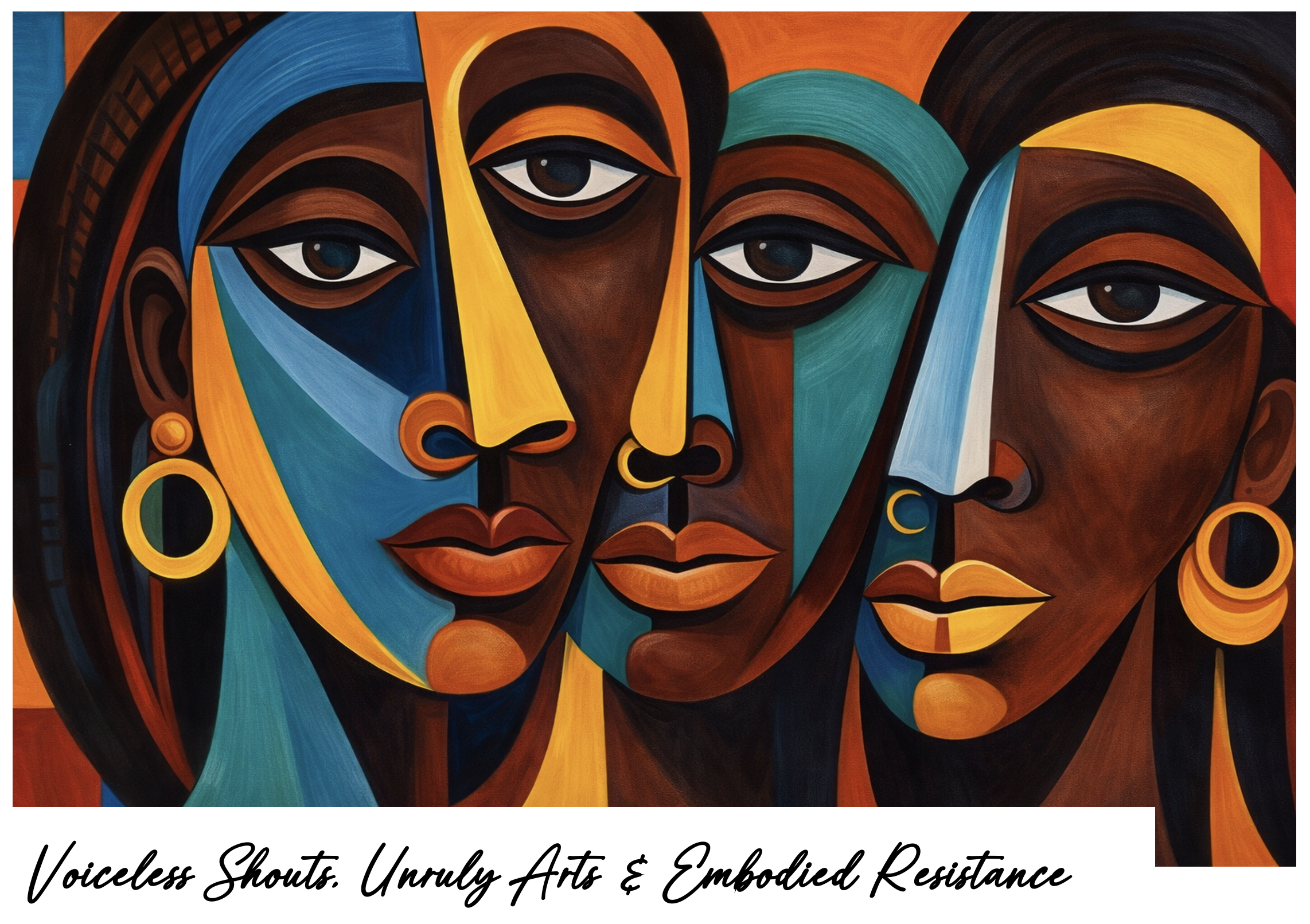 Abstract image of three faces